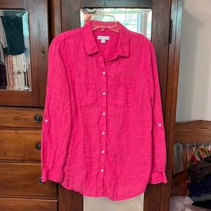 Pink Linen Top 100% LINEN